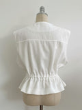 Bena Linen Sleeveless Banding Pants Set