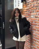 Kati Real Raccoon Fur Leather Jacket