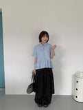 Mamg Tiered Short Sleeve Blouse