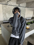 Pigment washing hood zip-up