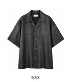 Lucen Silk Texture Open Collar Shirt