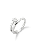 Essence Silver (W) Lab Diamond Coil Ring 0.3CT