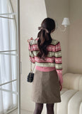 Wendys Color Matching Flower Embroidery Knit