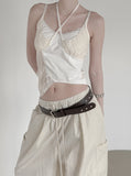 Lace Patchwork Strap Sleeveless
