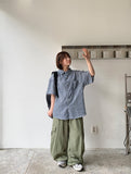 [unisex] Hyotao Check Over Short Sleeve Shirt