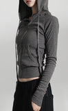 Sand Gray Slim Hood Zipup
