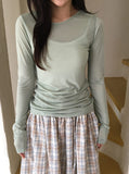 Kadohi Tencel Basic Layered Long Sleeve Tee