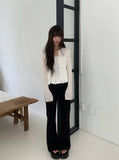 Weu Linen Rib Knit Cardigan