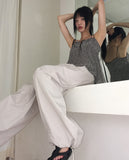 [MADE] Ien Vintage Velvet Ribbon Flower Flower Sleeveless Blouse