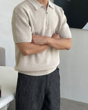 Benideu Zipper Short Sleeve Collar Knit