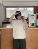 [unisex] Gopheo Linen Net Collar Short Sleeve Knit