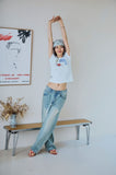 Dolphin Pop Crop Short Sleeve Tee