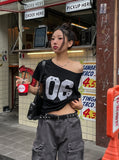 Number 6 Off Shoulder Raglan Short Sleeve