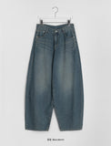 Mutella summer denim balloon wide pants