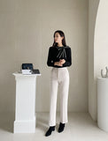 Inmode Brushed Banding Straight Slacks Pants