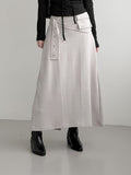Et Pocket Belt Cotton Long Skirt