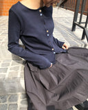 Marble Mix Color Button Point Cardigan