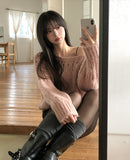 Kumo Cozy Punched Boat Neck Knit