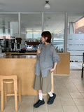[unisex] Giland Nylon Pintuck Banding Bermuda Pants