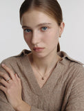 Champagne Full Moon Silver Mary Bowl Necklace
