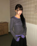 Tenon Tencel layered long-sleeved T-shirt