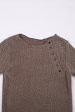 Sol button hairy knit top