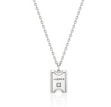 Volume Square Silver (W) H BAR Necklace M