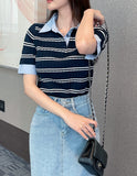 Bow Slit H-line Denim Skirt