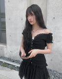 Shuri Puff Lace Short Sleeve Blouse