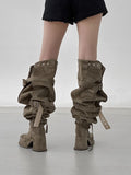 1171 Multiway Buckle Thigh High Boots (8cm)