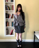 [Strap + Knit SET] Noda Side Button V-Neck Knit Button Cardigan