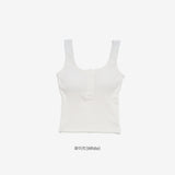 Noise Button Ribbed Sleeveless
