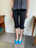 Liline Ribbon Shirring Capri Leggings Pants