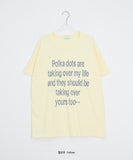 Nanade Lettering Dot Printing Loose-Fit Short Sleeve Tee