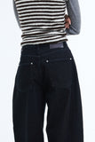 Prani patch brushed wide jeans