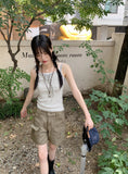 Zelot Stripe Dangara Ribbon Strap Sleeveless