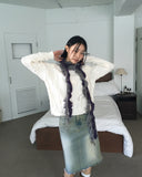 Hanen Vintage Rose Rainy Season Flower Cable Knit