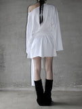 Ille One-Shoulder Knot Long T-Shirt