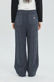 CABLE KNIT WIDE PANTS
