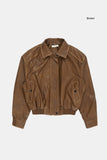 Northway washed leather collar jumper