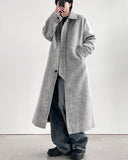Mohair Leather Collar Wool Coat
