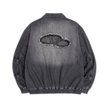 SHINING LOGO WASHED DENIM JACKET