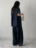 [unisex/summer yarn] Fred denim overfit short sleeve shirt