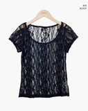 Obnin Lace Short Sleeve T-shirt
