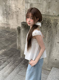 Wet Light Blue Washing Wide Denim Pants