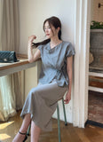 Cellon Drape Cap Sleeve Blouse