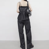 Breo denim sleeveless + denim pants set