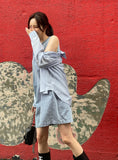 Paying Denim Sleeveless Mini One Piece