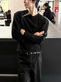 Kuntel Waffle Shoulder Zip-Up T-Shirt