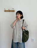 [unisex] Dillon Seersucker Check Over Short Sleeve Shirt
